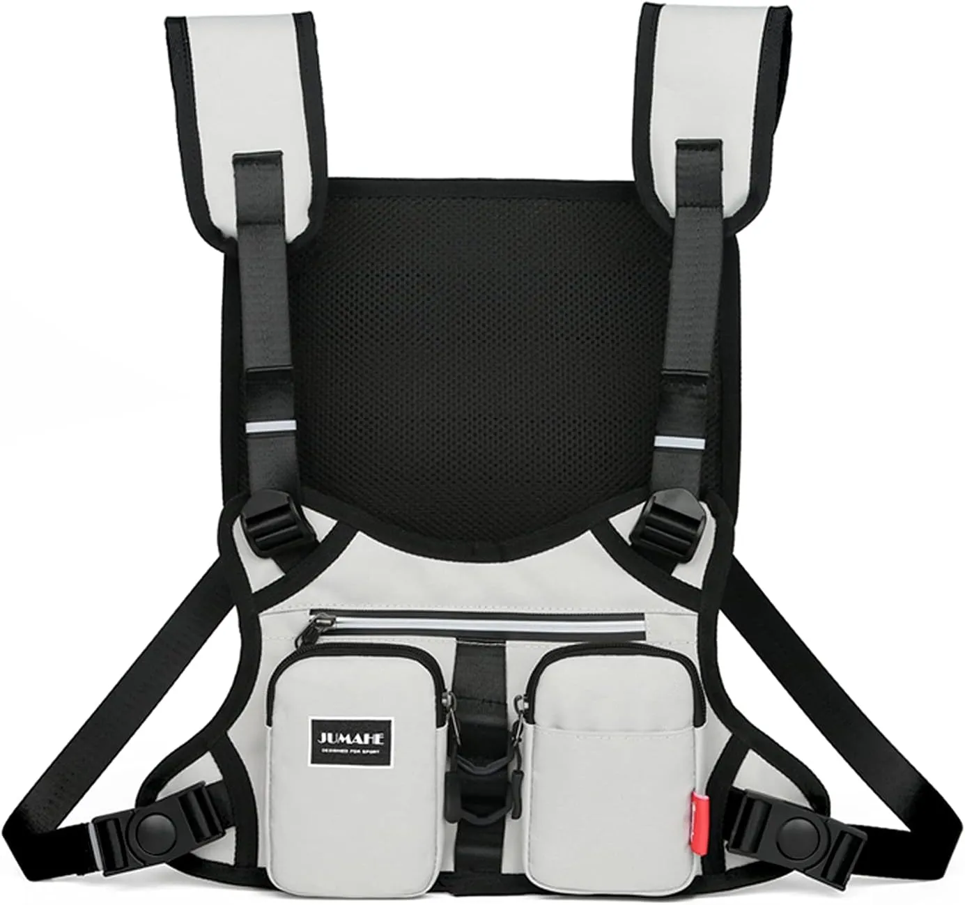 Running Backpack Vest Cell Phone and Accessories Holder Lightweight Pack for Walking Cycling (White2)