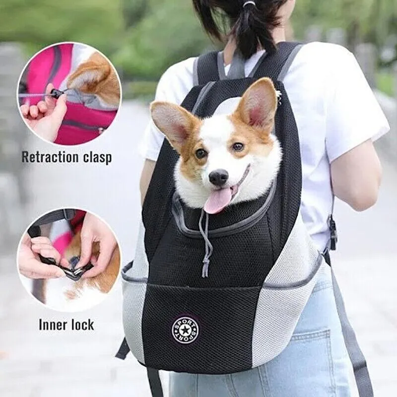 S Size Puppy Travel Mesh Pet Dog Carrier Backpack Front Travel Portable Shoulder Bag