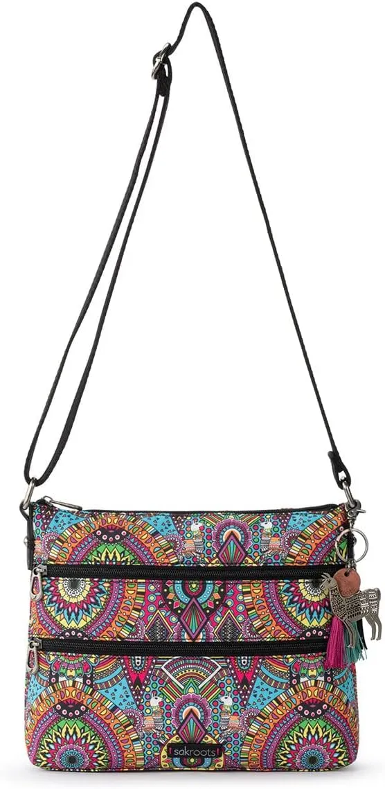 Sakroots Artist Circle Basic Crossbody in Eco Twill, Adjustable Crossbody Strap