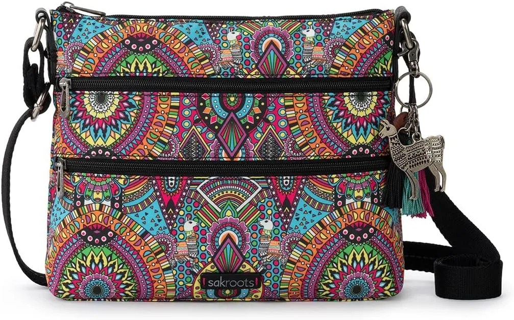 Sakroots Artist Circle Basic Crossbody in Eco Twill, Adjustable Crossbody Strap