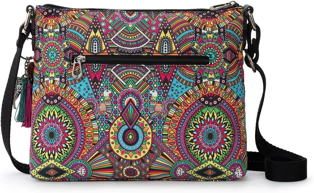 Sakroots Artist Circle Basic Crossbody in Eco Twill, Adjustable Crossbody Strap