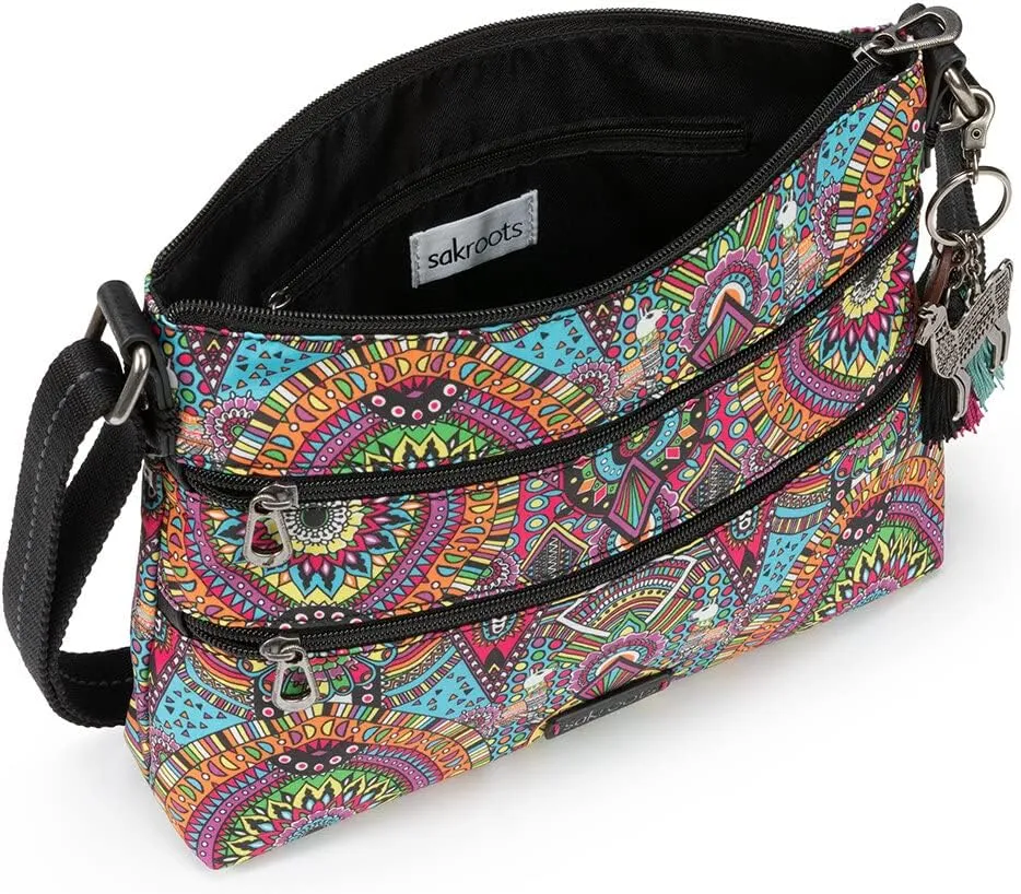 Sakroots Artist Circle Basic Crossbody in Eco Twill, Adjustable Crossbody Strap