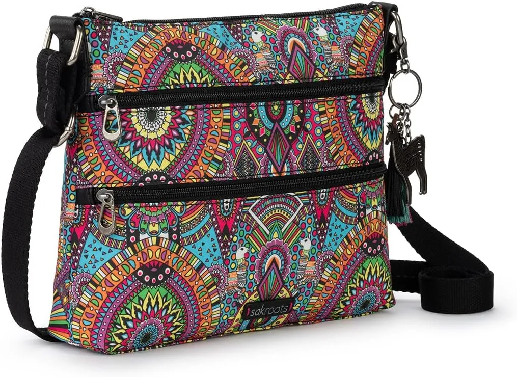 Sakroots Artist Circle Basic Crossbody in Eco Twill, Adjustable Crossbody Strap
