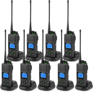 SAMCOM 5W High Power Two Way Radio,Heavy Duty Walkie Talkies for Adults Long Range with Earpieces,Professional UHF 2-Way Radio Rechargeable with 1500mAh Battery and Charger,9 Packs