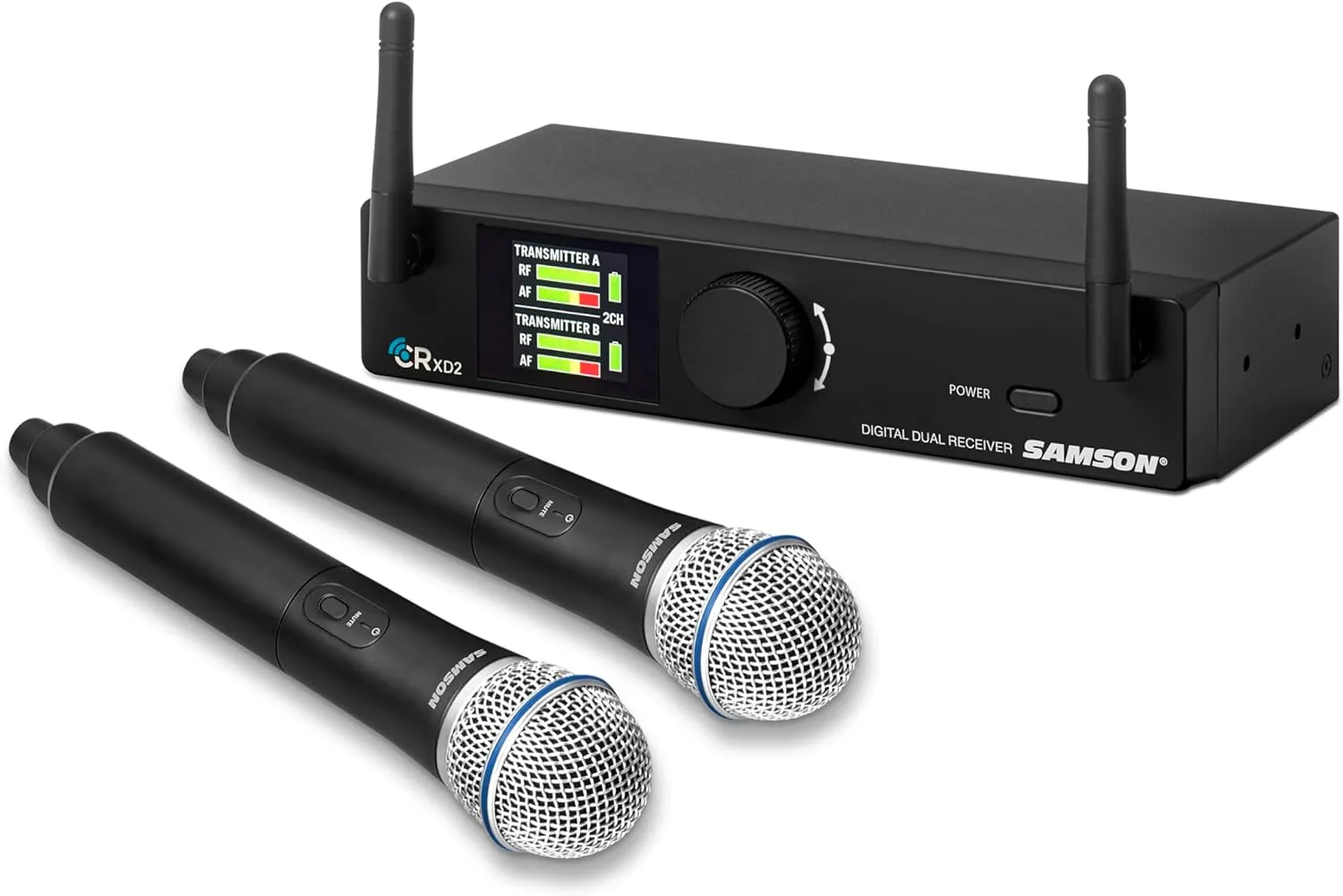 Samson Concert XD2 Two Channel Digital Wireless Handheld System - Great for Singers, Presenters, Worship Leaders and Karaoke