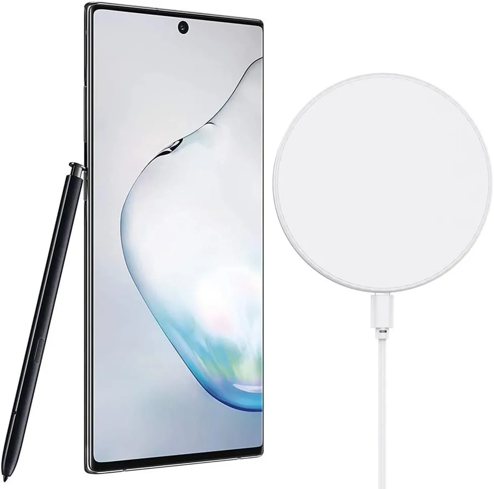 SAMSUNG Galaxy Note 10  Plus (256GB, 12GB) 6.8" QHD  AMOLED, Snapdragon 855, 4300mAh Battery, 4G LTE Fully Unlocked (T-Mobile, Verizon, Global) N975U1 US Model (w/Wireless Charger Pad, Aura Black)