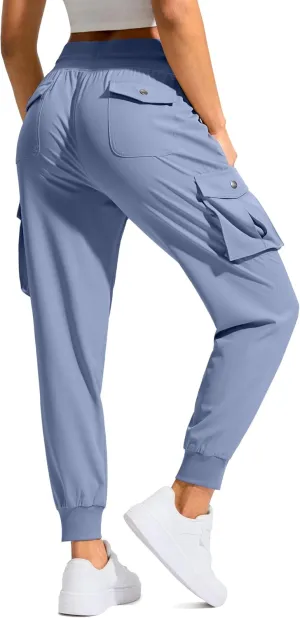 SANTINY Women's Cargo Pants with 6 Pockets Lightweight Quick Dry Travel Hiking Pants Casual Summer Joggers