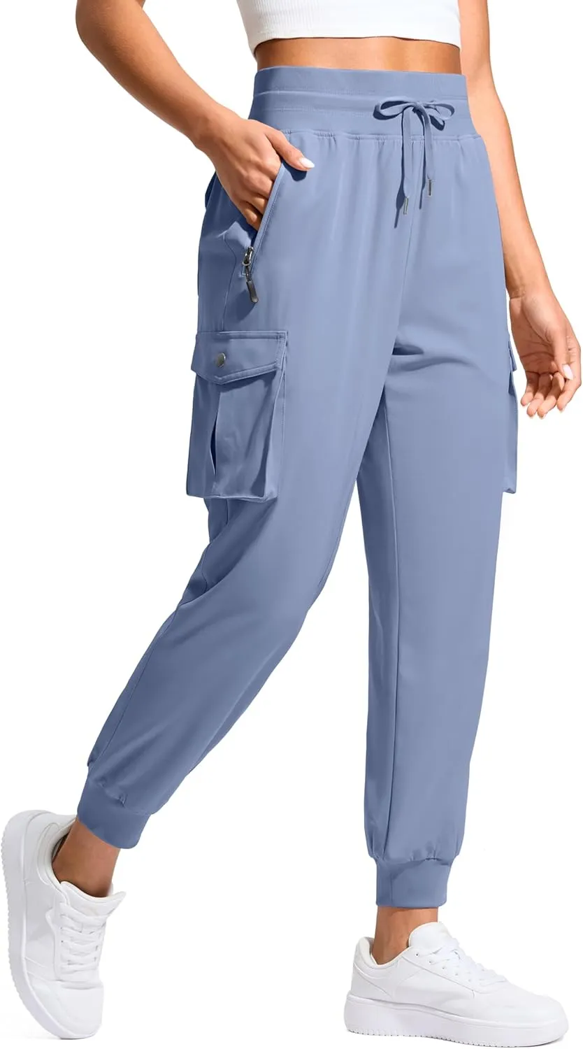 SANTINY Women's Cargo Pants with 6 Pockets Lightweight Quick Dry Travel Hiking Pants Casual Summer Joggers