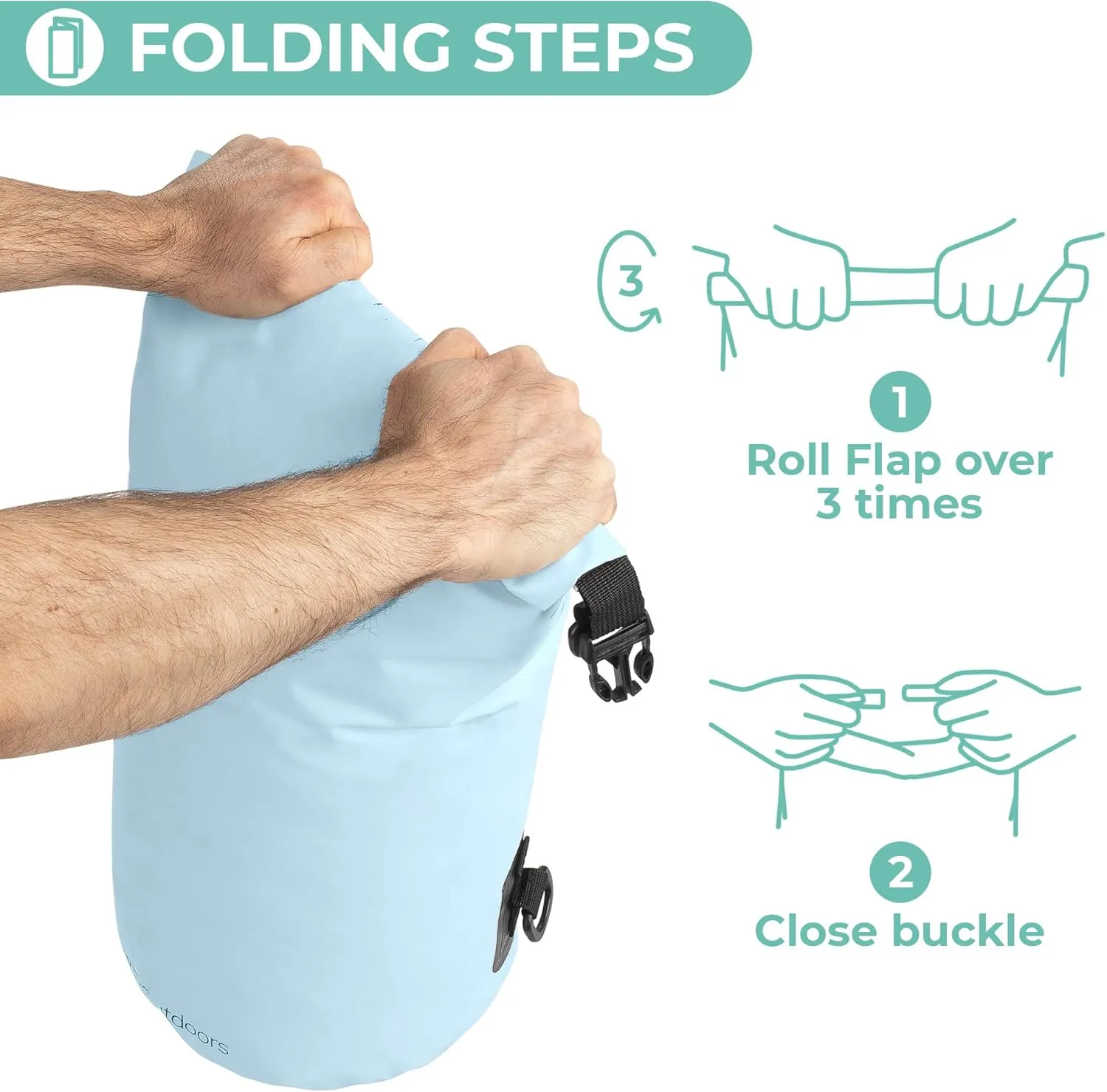 Savvy Outdoors Waterproof Dry Bag - Dry Bags for Food & Gear, Stuff Sacks for Backpacking and Camping Equipment, Waterproof Bag for Beach, Boating, Kayaking, Available in 5L, 10L, 20L, or 30L, Mint