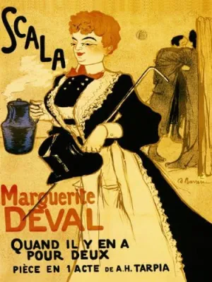 Scala Woman Marguerite DEVAL French Vintage Poster Canvas REPRO