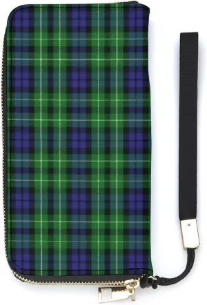 Scottish Clan Graham Tartan Plaid Handbag Zipper Travel Wallet Large Capacity