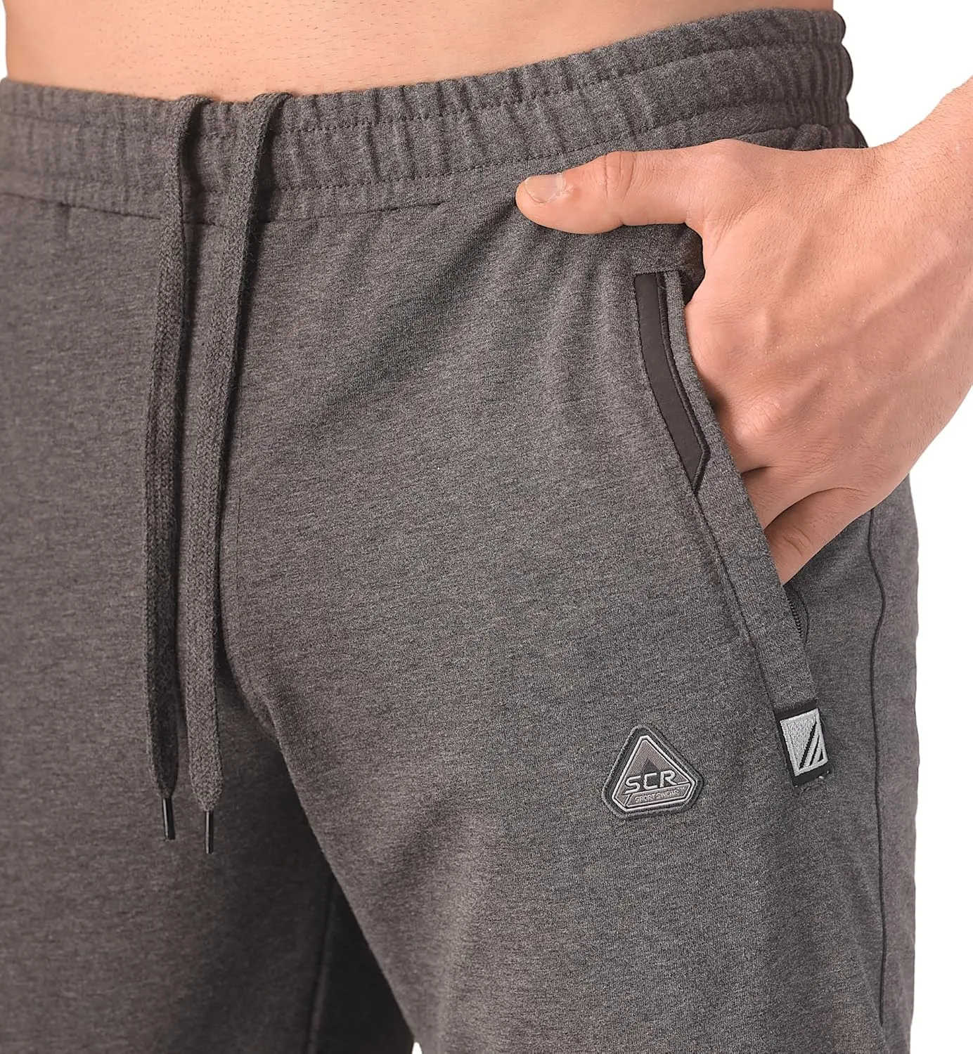 SCR 30/33/36 Inseam Mens Sweatpants with Pockets Tapered Joggers Men Slim Fit Open Bottom Pants Tall, Extra Long