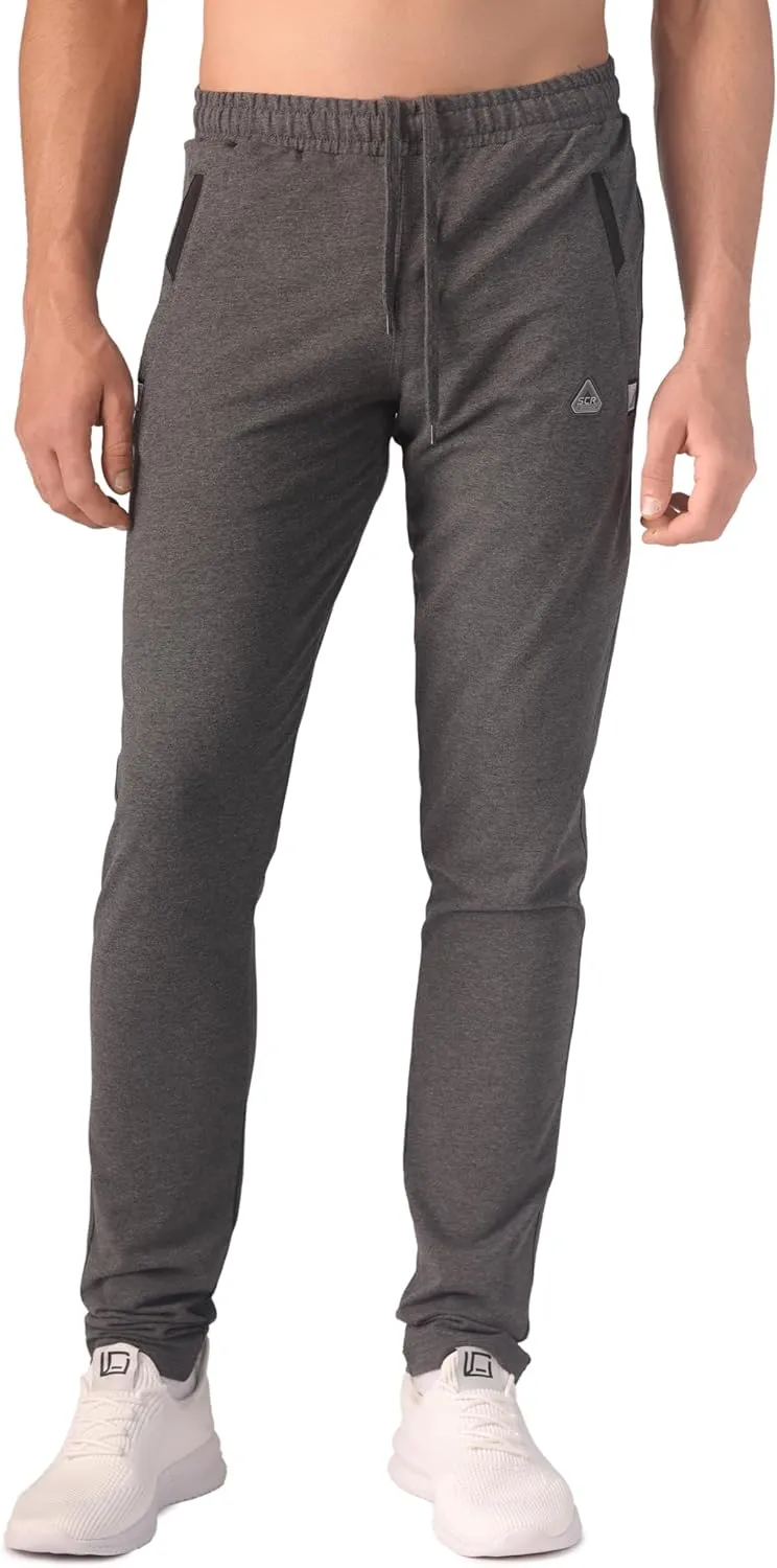 SCR 30/33/36 Inseam Mens Sweatpants with Pockets Tapered Joggers Men Slim Fit Open Bottom Pants Tall, Extra Long