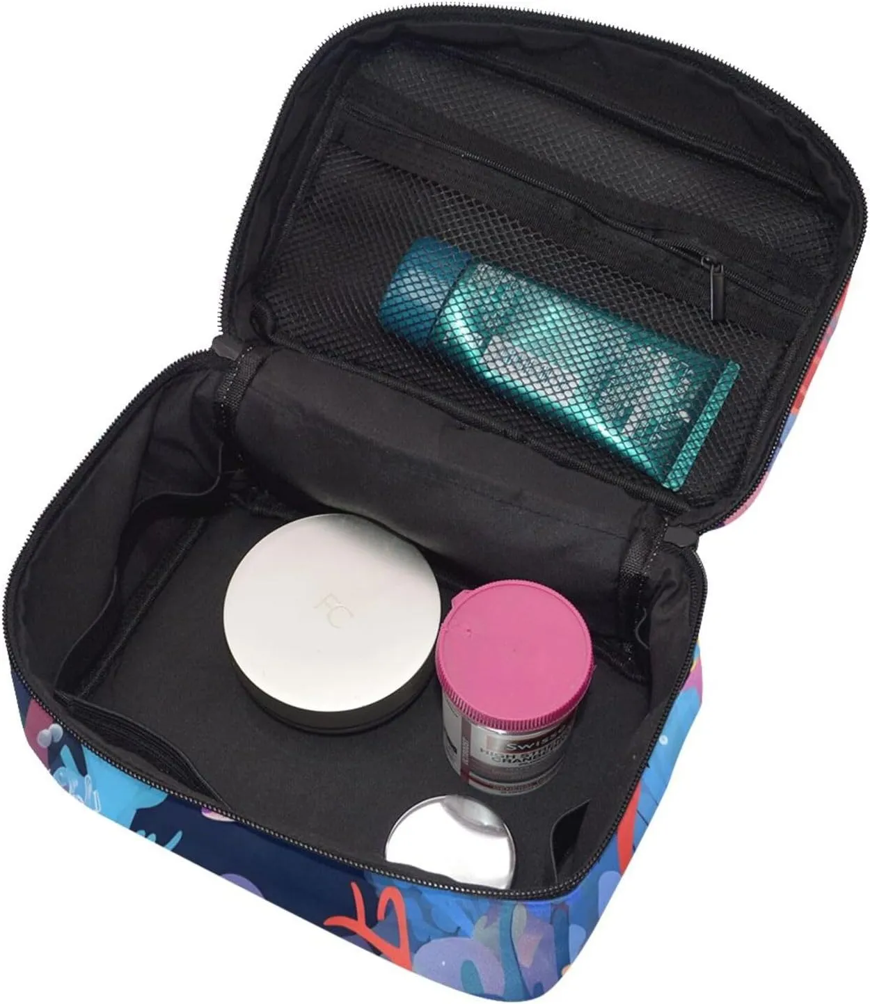 Sea Underwater Carol Makeup Bag Large Cosmetic Bag Travel Makeup Bag with Handle Toiletry Bag for Women Travel