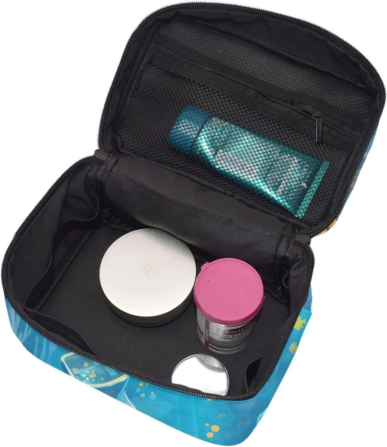 Sea World Carol Fish Makeup Bag Large Cosmetic Bag Travel Makeup Bag with Handle Toiletry Bag for Women Travel