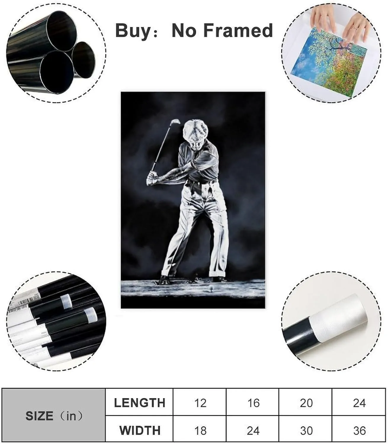 SELcoa Ben Hogan Golf Poster23 Canvas Poster Wall Art Decor Print Picture Paintings for Living Room Bedroom Decoration Unframe:12x18inch(30x45cm)