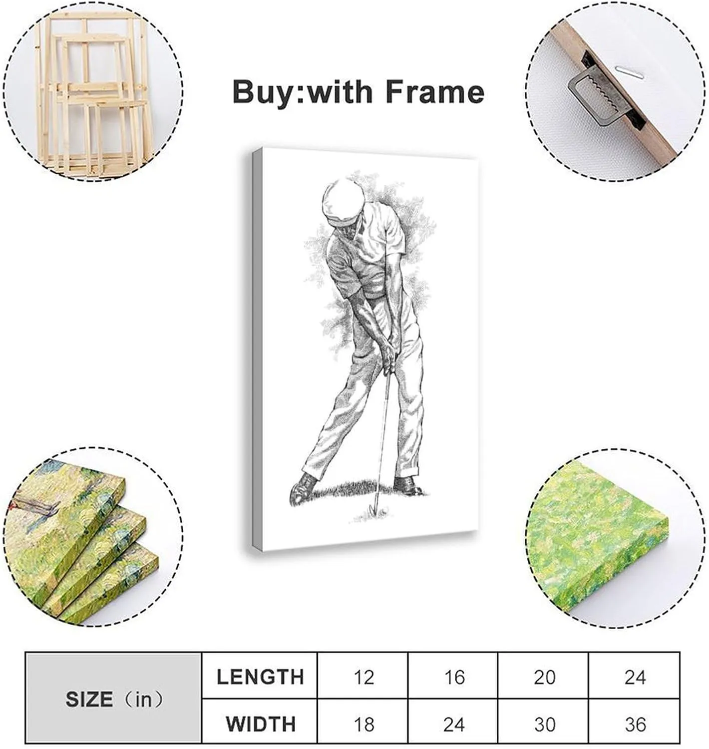 SELcoa Ben Hogan Golf Poster82 Canvas Poster Wall Art Decor Print Picture Paintings for Living Room Bedroom Decoration Frame:16x24inch(40x60cm)