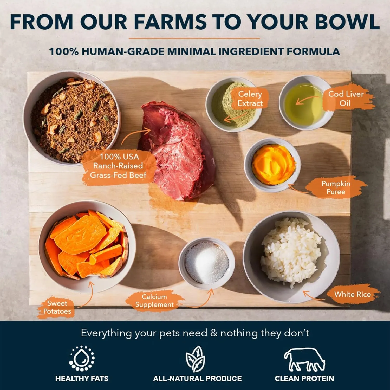 Sensitive Stomach Dog Food 3.65 lbs - 100% Human Grade Air Dried Dog Food Beef - All Natural USA Grass Fed Beef - Limited Ingredients - Dehydrated - Complete Meal or Topper - Small Dog 1 Month Supply
