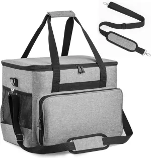 Sewing Machine Carrying Case,Sewing Accessories Organizer With Removable Padding,Tote Bag With Multiple Storage Pockets、Shoulder Strap,Craft Supplies Organizer,Travel Bag (Grey)