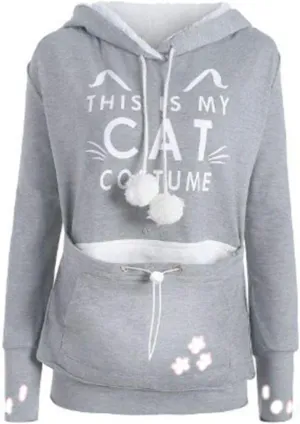 Sexyshine Women's Big Pouch Hoodie Pet Cat Dog Holder Carriers Pullover Sweatshirts