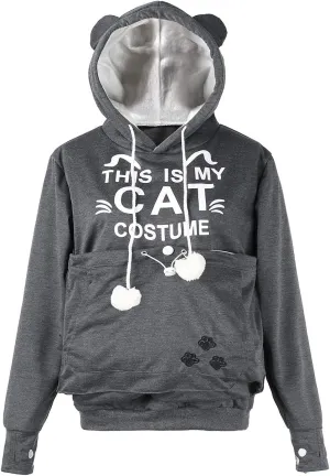 Sexyshine Women's Big Pouch Hoodie Pet Cat Dog Holder Carriers Pullover Sweatshirts