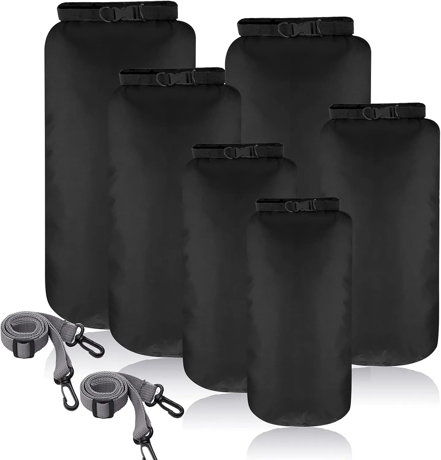 Shappy 6 Pcs Waterproof Dry Bag Set Dry Sacks Lightweight Airtight Combo Set with 20 L 15 L 10 L 8 L 5 L 3 L Sacks and Long Adjustable Shoulder Strap for Boating Hiking Camping