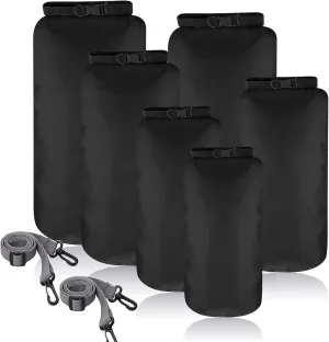 Shappy 6 Pcs Waterproof Dry Bag Set Dry Sacks Lightweight Airtight Combo Set with 20 L 15 L 10 L 8 L 5 L 3 L Sacks and Long Adjustable Shoulder Strap for Boating Hiking Camping
