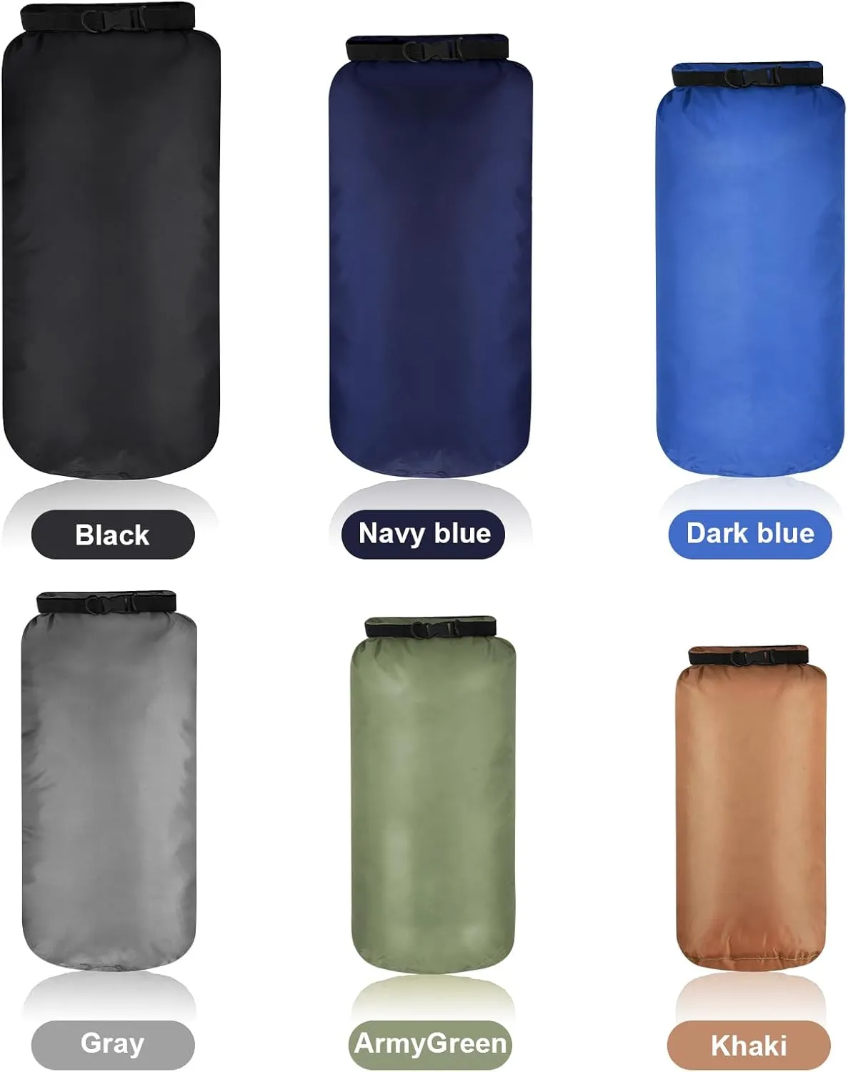 Shappy 6 Pcs Waterproof Dry Bag Set Dry Sacks Lightweight Airtight Combo Set with 20 L 15 L 10 L 8 L 5 L 3 L Sacks and Long Adjustable Shoulder Strap for Boating Hiking Camping