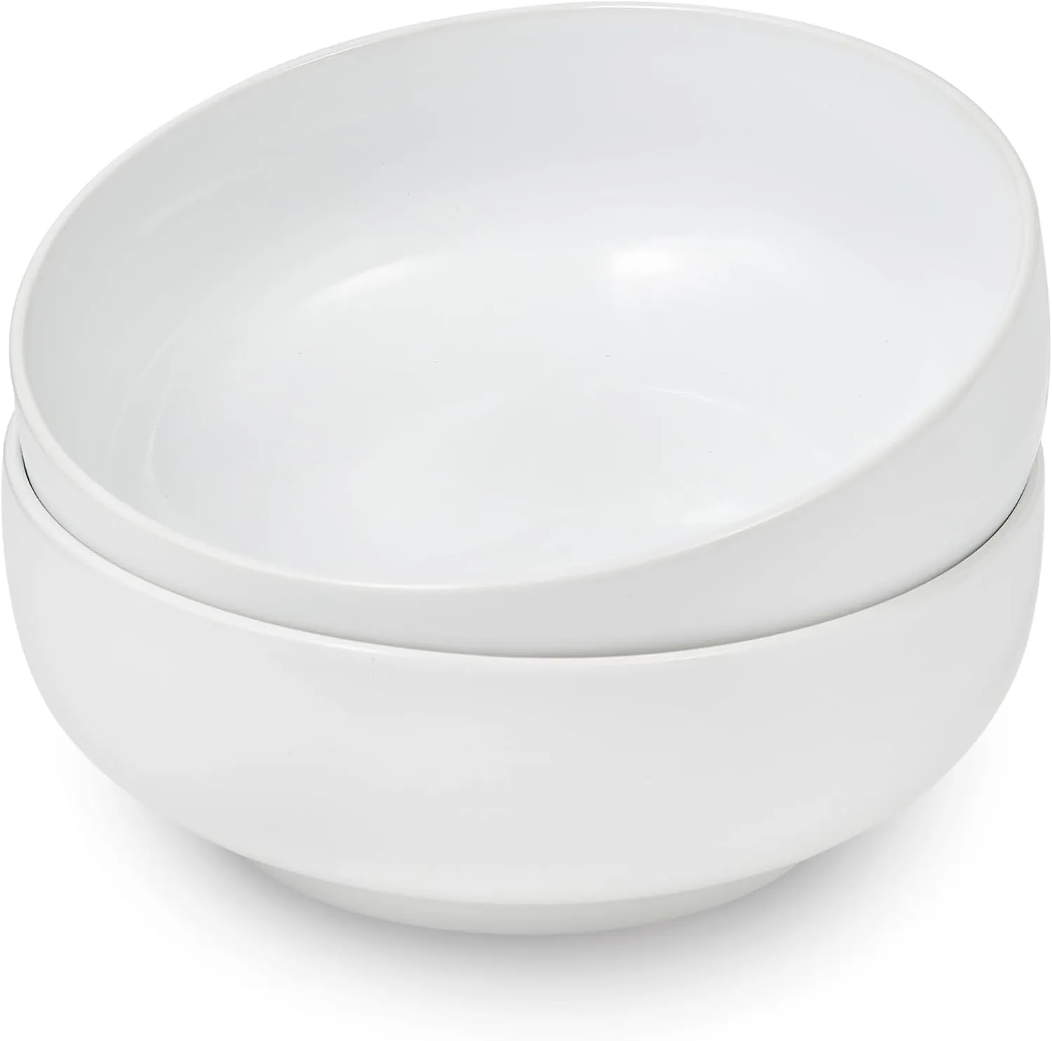 Sheffield Home Large Stoneware Serving Bowl Set - 86oz Capacity 9.5" Large Serving Bowls for Salad, Pasta, Mixing - Dishwasher and Microwave Safe Ceramic - White