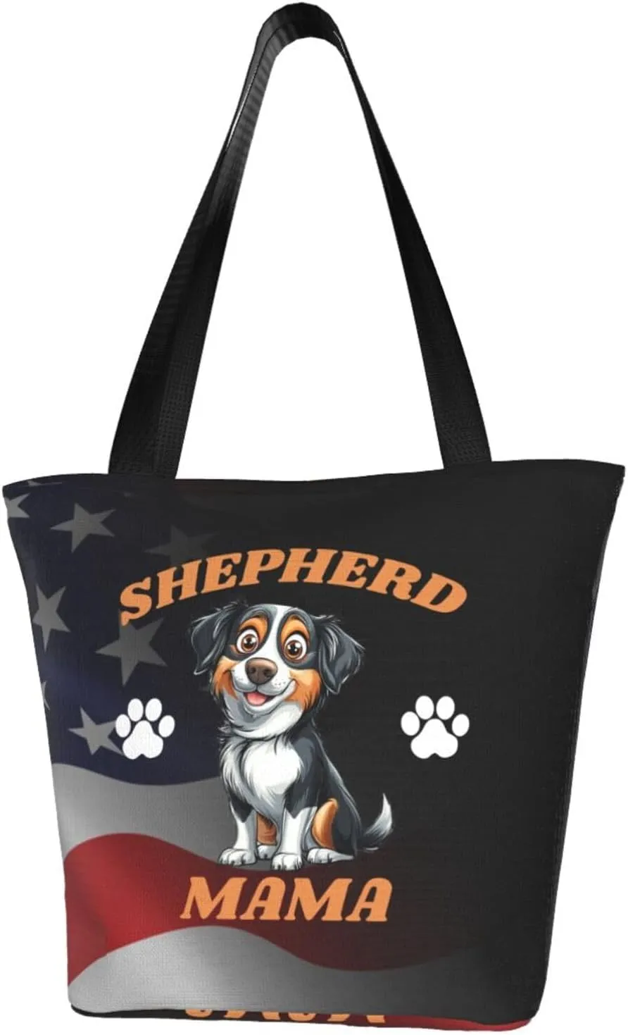 Shepherd Mama Australian Shepherd Dog Mom Fashion Shoulder Bag Large Capacity For Man Or Woman