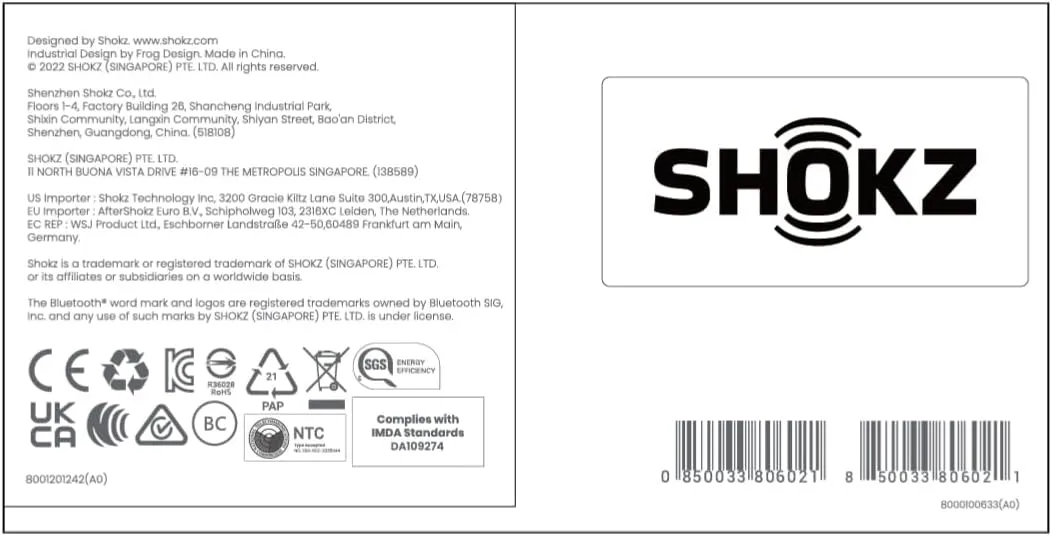 SHOKZ OpenRun (AfterShokz Aeropex) - Open-Ear Bluetooth Bone Conduction Sport Headphones - Sweat Resistant Wireless Earphones for Workouts and Running - Built-in Mic, with Headband