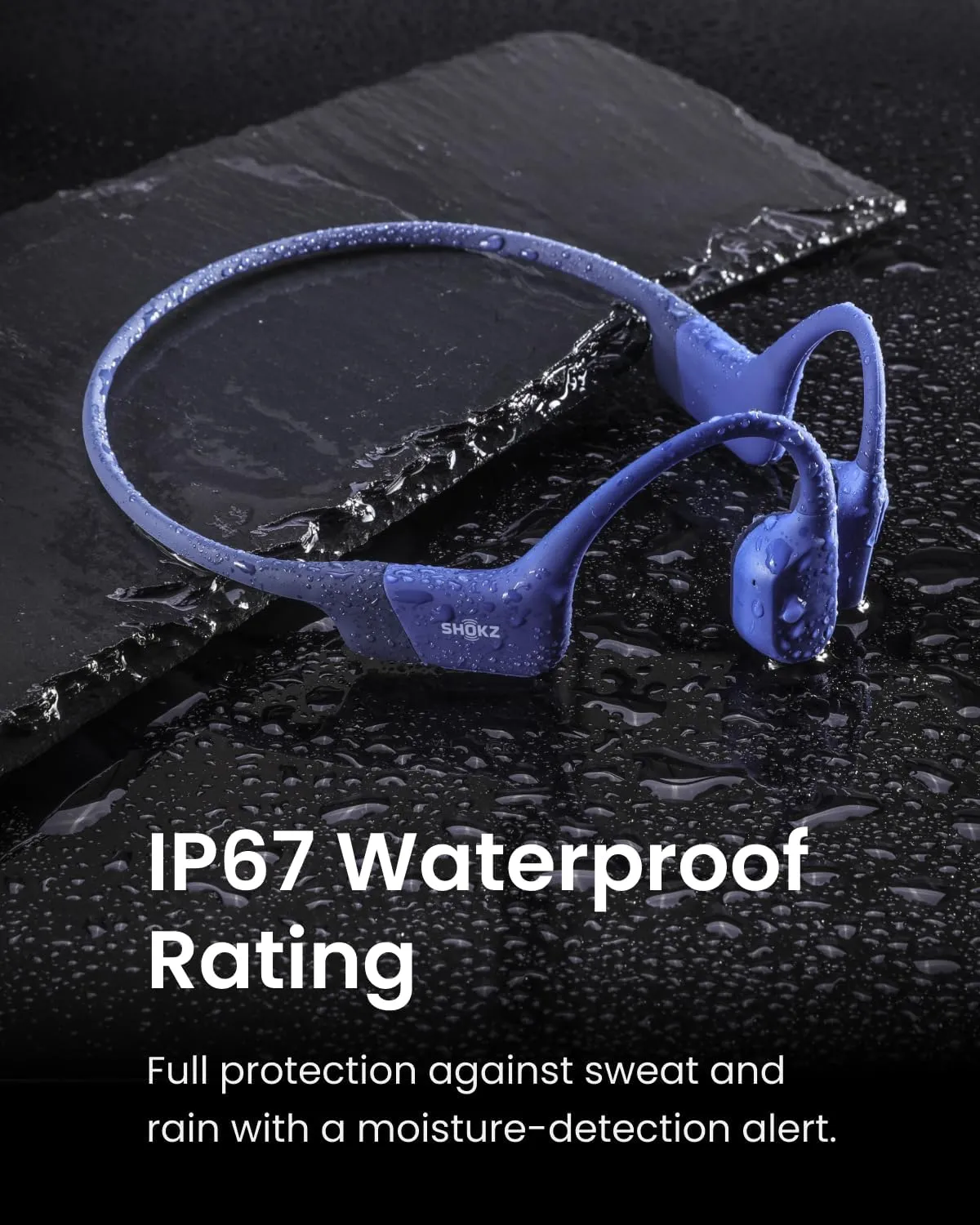 SHOKZ OpenRun (AfterShokz Aeropex) - Open-Ear Bluetooth Bone Conduction Sport Headphones - Sweat Resistant Wireless Earphones for Workouts and Running - Built-in Mic, with Headband