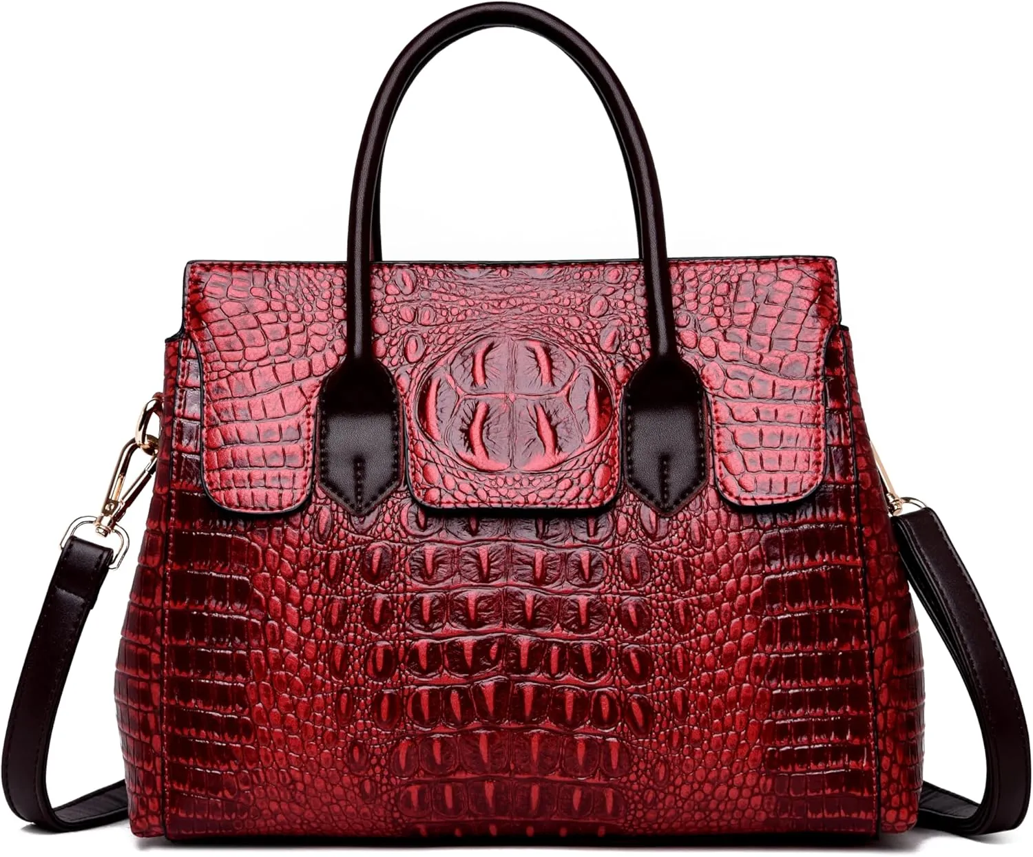 Shoulder Sling Tote Handbag For Women Retro Crocodile Top Handle Shoulder Bag