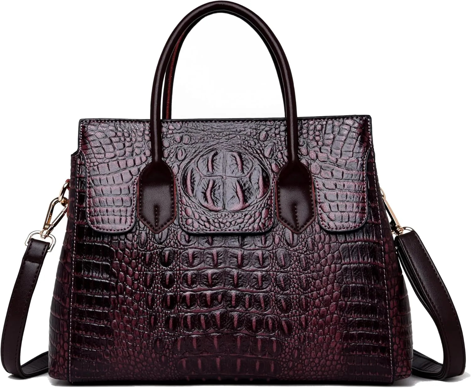 Shoulder Sling Tote Handbag For Women Retro Crocodile Top Handle Shoulder Bag