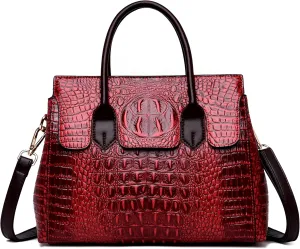 Shoulder Sling Tote Handbag For Women Retro Crocodile Top Handle Shoulder Bag
