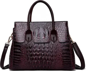 Shoulder Sling Tote Handbag For Women Retro Crocodile Top Handle Shoulder Bag