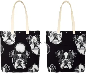 Show Head Pet Canvas Shoulder Bag, _Bulldog (1) Pet Out Bag, Outcrop, Pet Out Shoulder Bag.