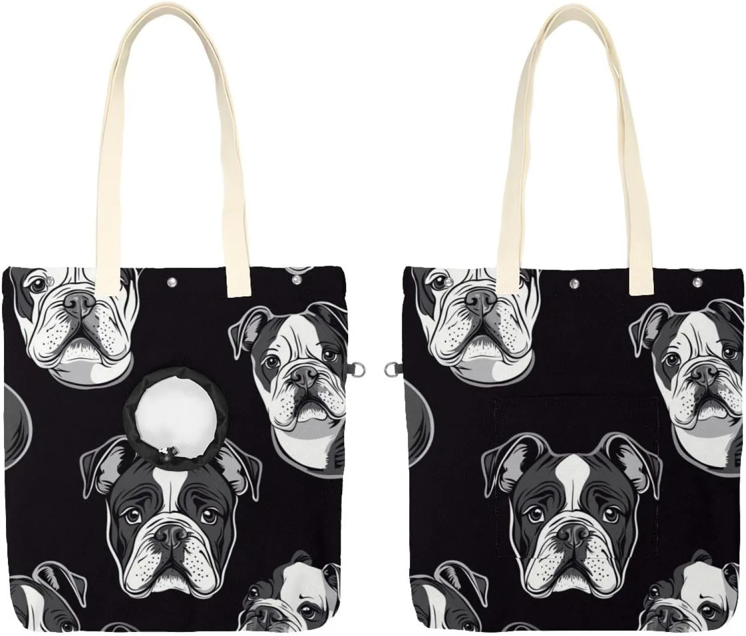 Show Head Pet Canvas Shoulder Bag, _Bulldog (1) Pet Out Bag, Outcrop, Pet Out Shoulder Bag.