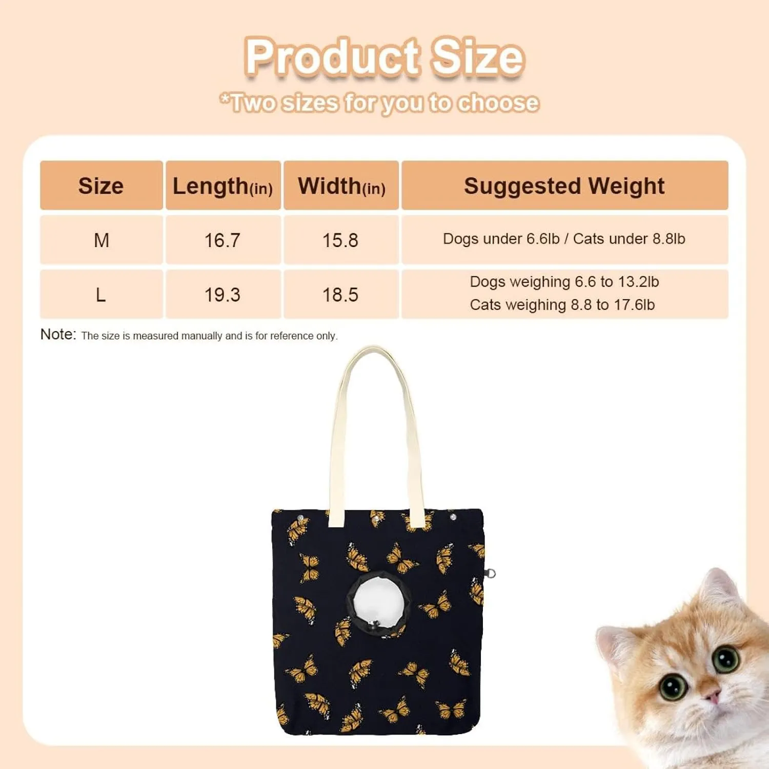 Show Head Pet Canvas Shoulder Bag, Butterfly on Black Background Pet Out Bag, Outcrop, Pet Out Shoulder Bag.