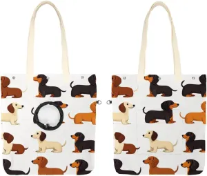 Show Head Pet Canvas Shoulder Bag, Cute Dachshund Dogs (5) Pet Out Bag, Outcrop, Pet Out Shoulder Bag.
