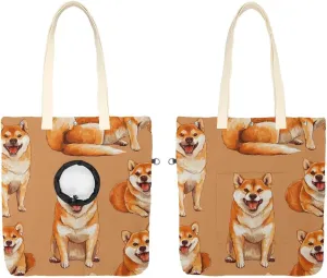 Show Head Pet Canvas Shoulder Bag, Cute Dog Pet Out Bag, Outcrop, Pet Out Shoulder Bag.