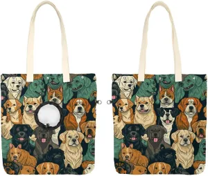 Show Head Pet Canvas Shoulder Bag, Different Breeds of Dog Pet Out Bag, Outcrop, Pet Out Shoulder Bag.