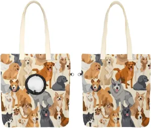 Show Head Pet Canvas Shoulder Bag, Different Breeds of Dog Pet Out Bag, Outcrop, Pet Out Shoulder Bag.