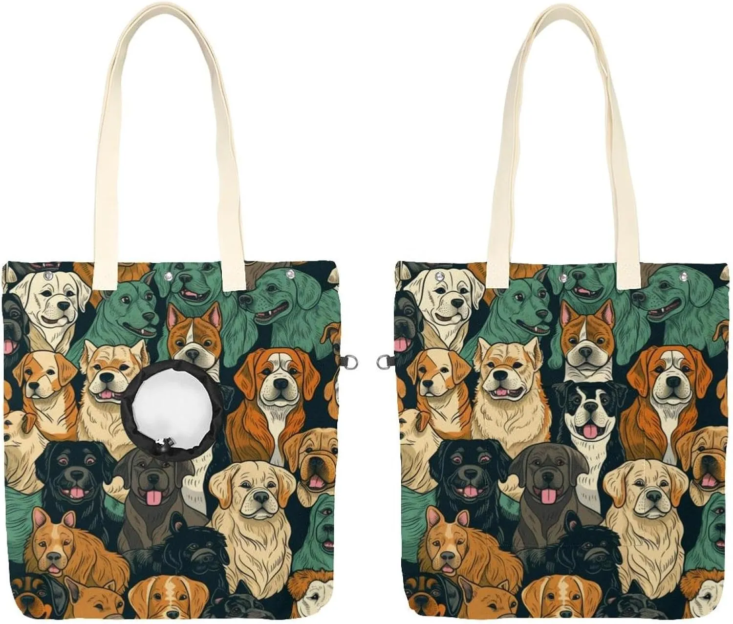 Show Head Pet Canvas Shoulder Bag, Different Breeds of Dog Pet Out Bag, Outcrop, Pet Out Shoulder Bag.