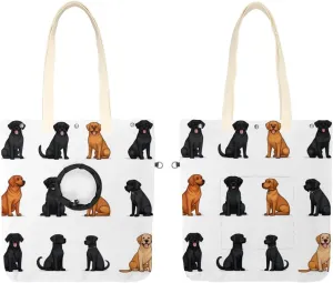 Show Head Pet Canvas Shoulder Bag, Dog Breeds Cartoon Black (3) Pet Out Bag, Outcrop, Pet Out Shoulder Bag.