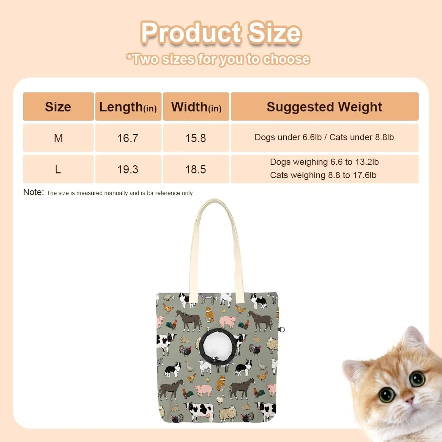 Show Head Pet Canvas Shoulder Bag, Farm Animals Pig Cow Pet Out Bag, Outcrop, Pet Out Shoulder Bag.