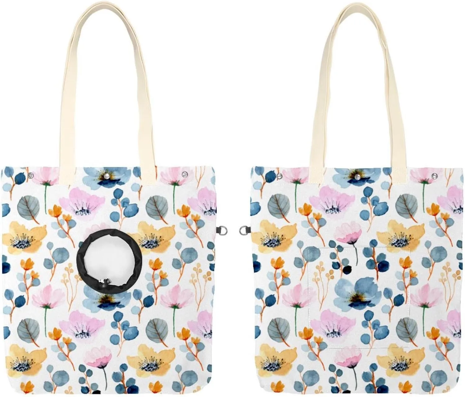 Show Head Pet Canvas Shoulder Bag, Floral Design Pet Out Bag, Outcrop, Pet Out Shoulder Bag.