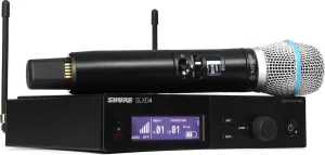 Shure SLXD24/B87A Digital Wireless Microphone System - Includes SLXD2 Handheld Transmitter with BETA 87A Vocal Mic Capsule and SLXD4 Single Channel Rack Mount Receiver | G58 Band (SLXD24/B87A-G58)