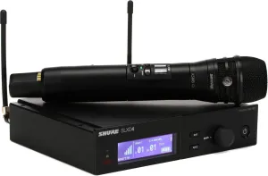 Shure SLXD24/K8B Digital Wireless Microphone System - Includes SLXD2 Handheld Transmitter with KSM8 Black Vocal Mic Capsule and SLXD4 Single Channel Rack Mount Receiver | H55 Band (SLXD24/K8B-H55)