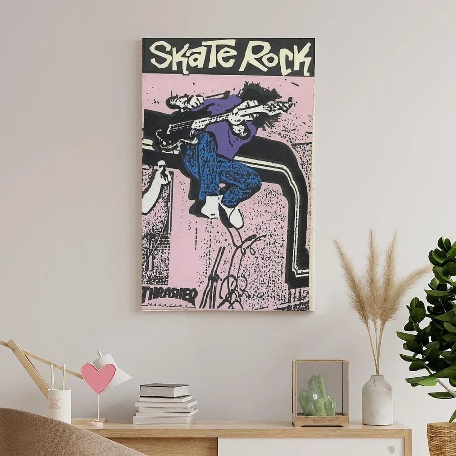 silanod Skate Rock Canvas Wall Art Poster For Room Aesthetic And Decor Canvas Painting Wall Art Poster for Bedroom Living Room Decor 12x18inch(30x45cm) Unframe-style